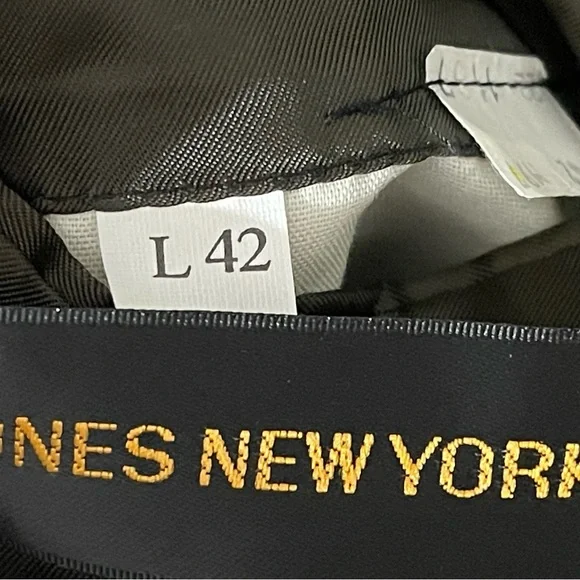 JONES NEW YORK Vtg Mens Gray Golden Fil Wool Suit Jacket 42L USA Career Blazer - Picture 12 of 13